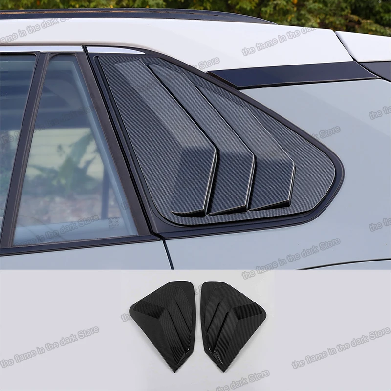 

Carbon Fiber Car Rear Window Triangle louver shutter Trims for Toyota RAV4 2019 2020 2021 Xa50 Interior Accessories hybrid auto