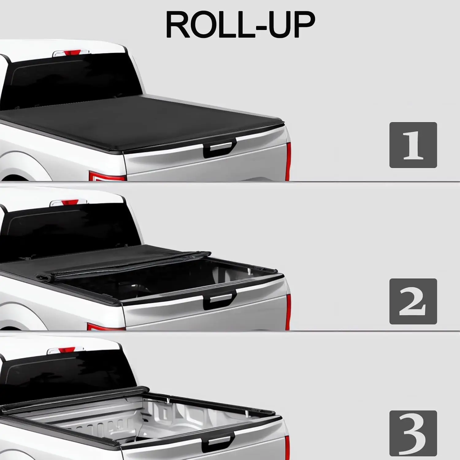 2007-2023 Silverado Sierra 1500 5.8FT Truck Bed, Soft Roll-Up Tonneau Cover, Compatible Bed Cover