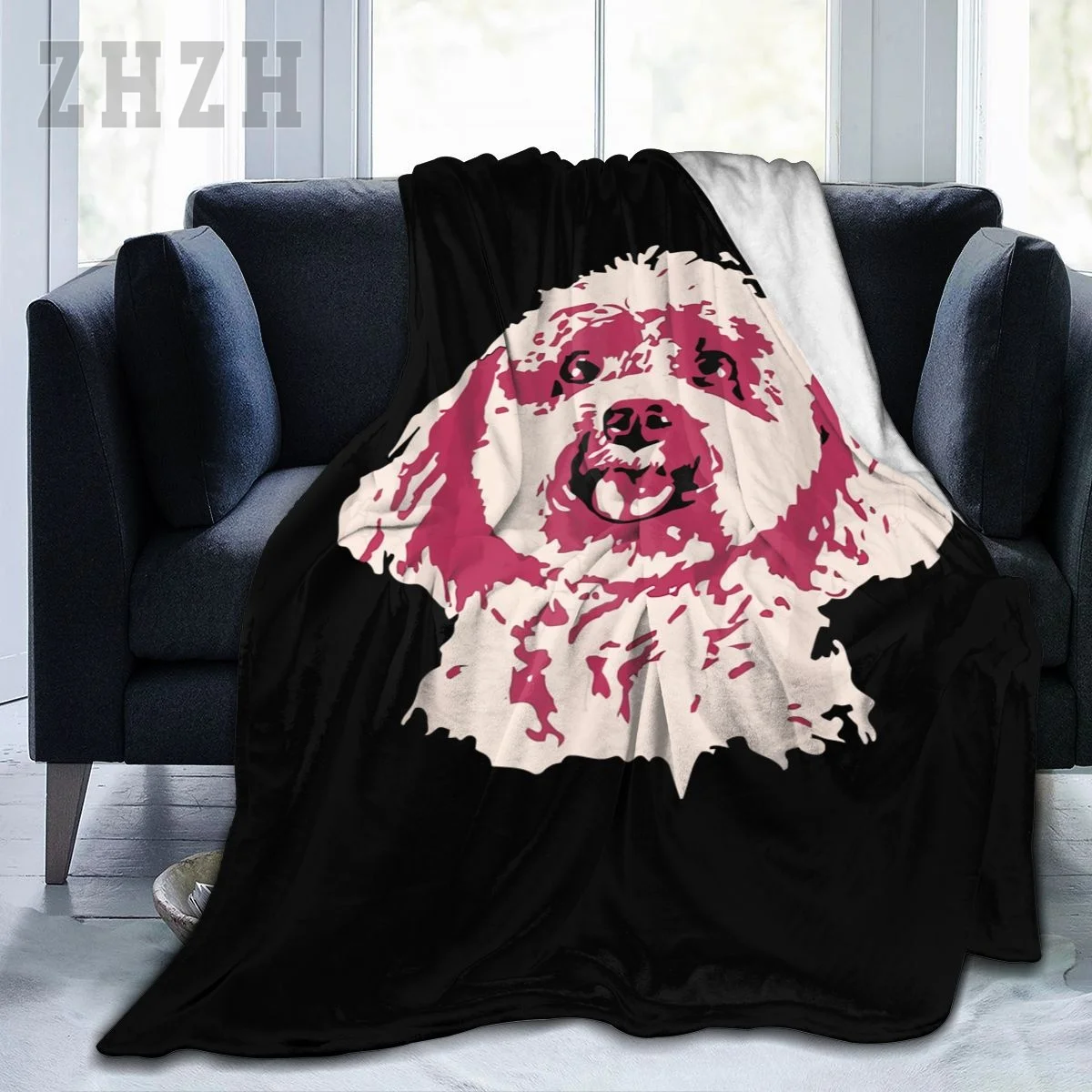 Blanket Poodle Art Cute Artistic Colorful Dog Puppy Pet Poodles Flannel Multifunction Outdoor Camping Sofa Cover Keep Warm