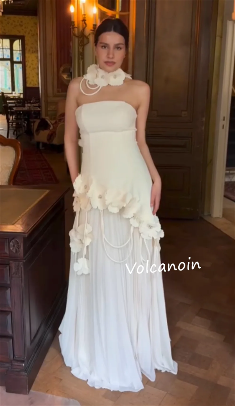 Customized Party Jersey Applique Beading A-line Strapless Long Dresses Bespoke Occasion Simple Fashion High Quality