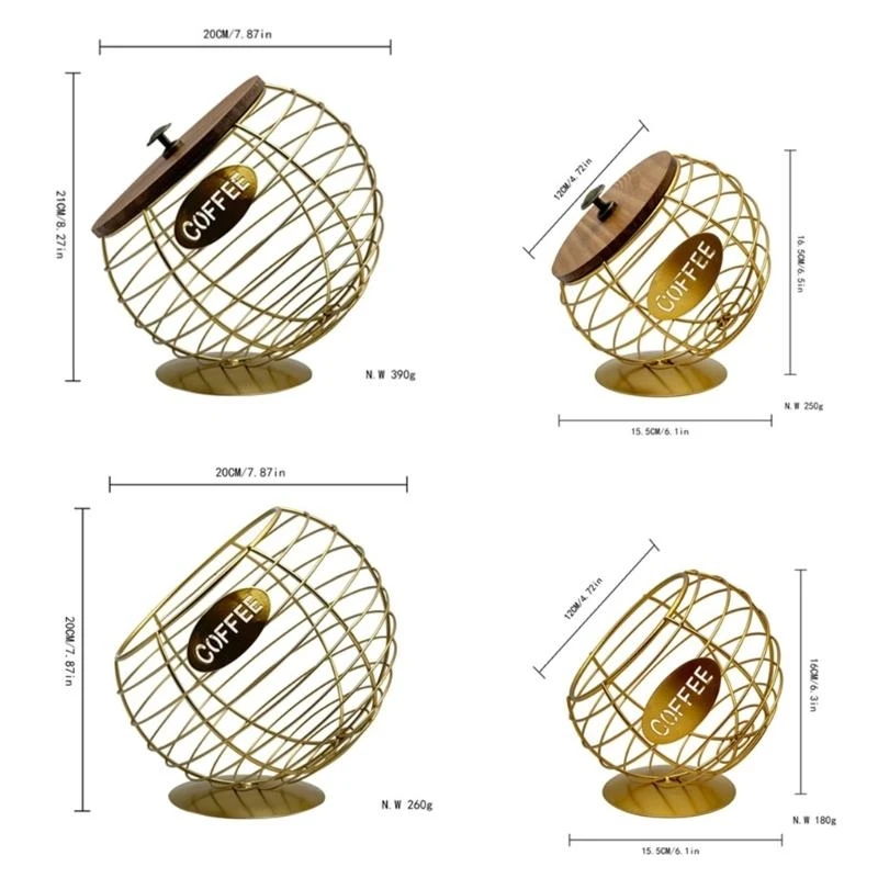 F92B Iron Art xiên moond Cà phê Cà phê Container cho mặt bàn bếp