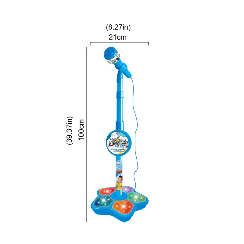 Rocking Roll Microphone Singing Toys With Stand Kids Karaoke Song Music Instrument Educational Toy Girl Boy Birthday Gift Game