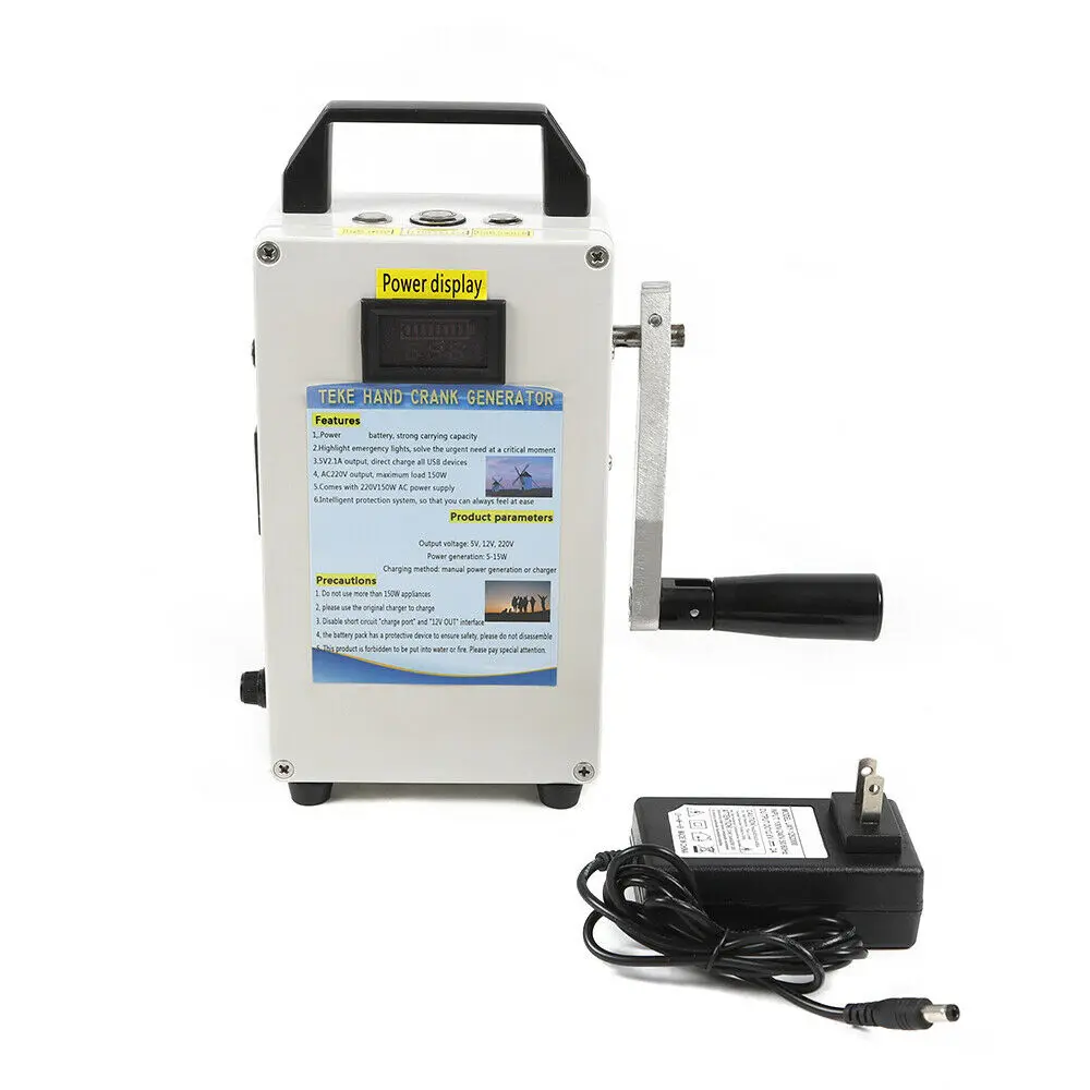 Hand Crank Generator Power Bank Draagbare Emergency Handleiding Generator Voeding Opladen Dynamo DC11-15V