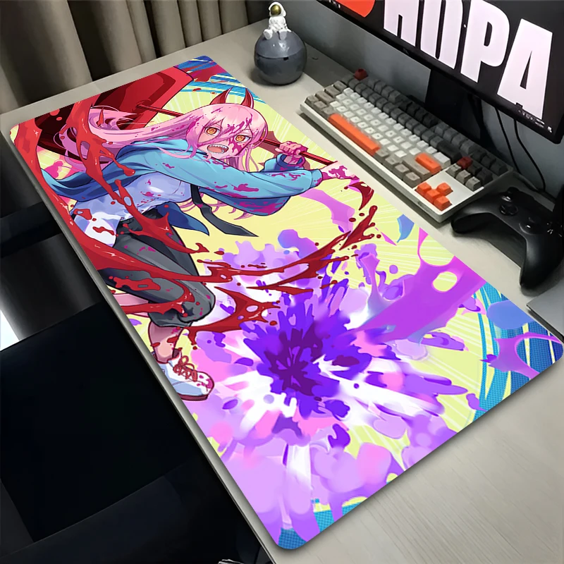 Mouse Pad Non Slip Rubber Mousepad Laptop Gamer Cabinet Keyboard Pad C-chainsaw Man Power Office Computer Gaming Desk Mouse Mat