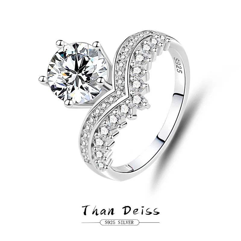 2 ct D color moissanite solitaire ring in sterling silver featuring elegant crown silhouette design ideal for modern brides and