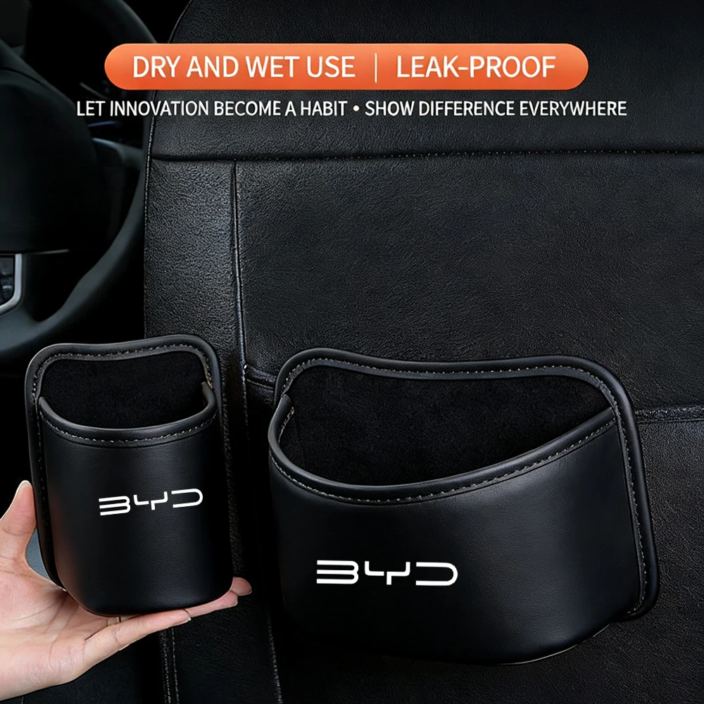 Car Trash Bin Hanging Garbage Dust Case Storage Box Car Door Cup Holder for BYD Atto 3 Seal Seagull SHARK Dolphin Song Yuan