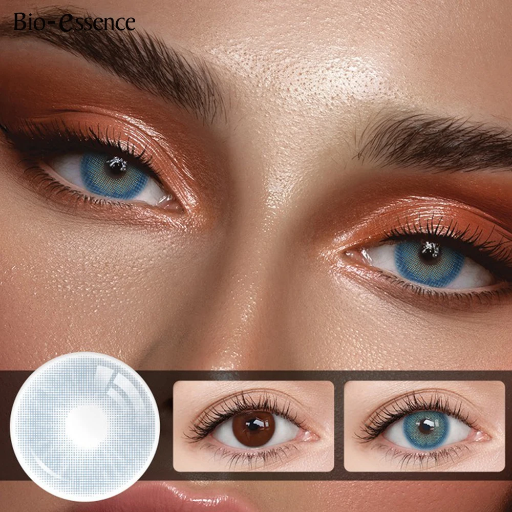 Bio-essence 1 Paar farbige Kontaktlinsen für Augen, graue Augenkontaktlinsen, blaue Linsen, natürliche Modelinsen, kosmetischer Augenkontakt – Detail 7
