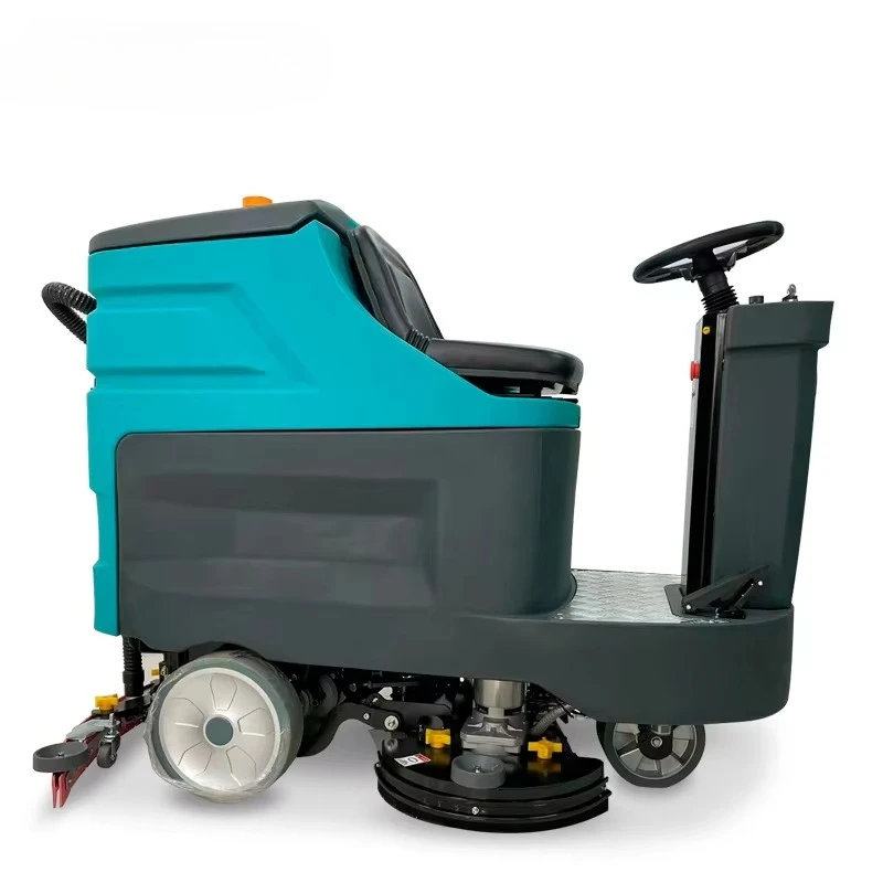 Industrial Cleaning Electric Commercial Scrubbing Machine Ride-On Double Brushes Floor Scrubber