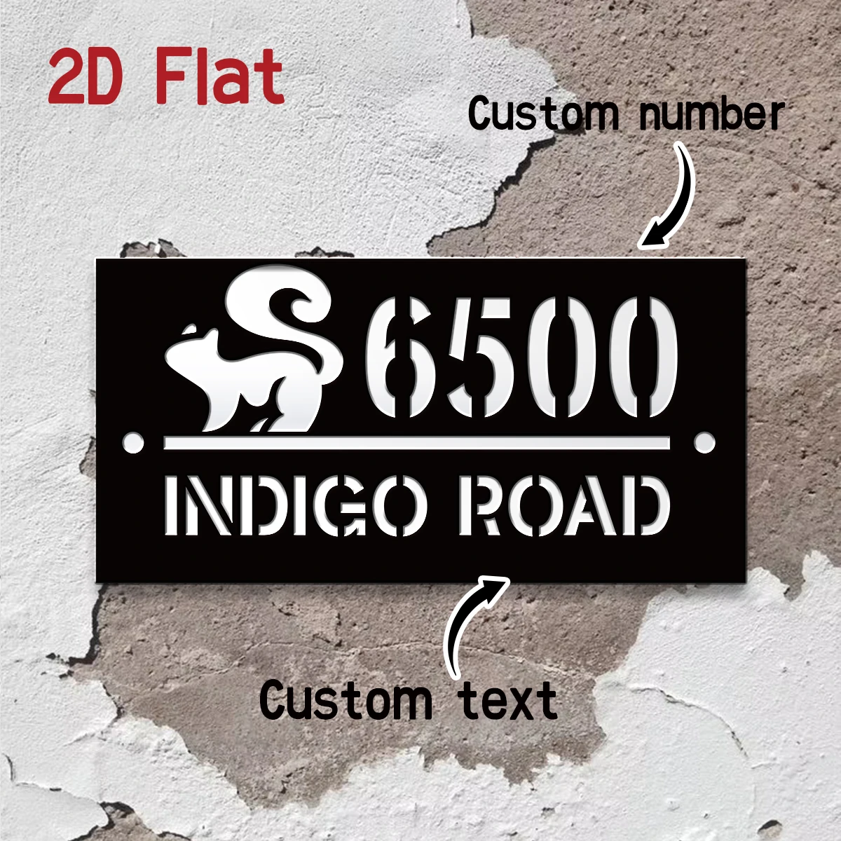 1pc Custom Number&Text Squirrel Acrylic Double Layer House Number Sign, Address Door Number, for Home, Apartment, Mailbox Decor