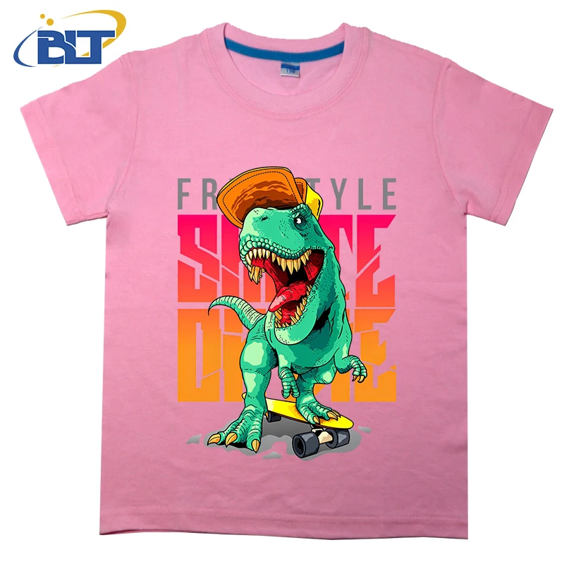 T-shirt per bambini con stampa Skate o Die Freestyle, top casual a maniche corte in cotone estivo, adatto sia per ragazzi che per ragazze