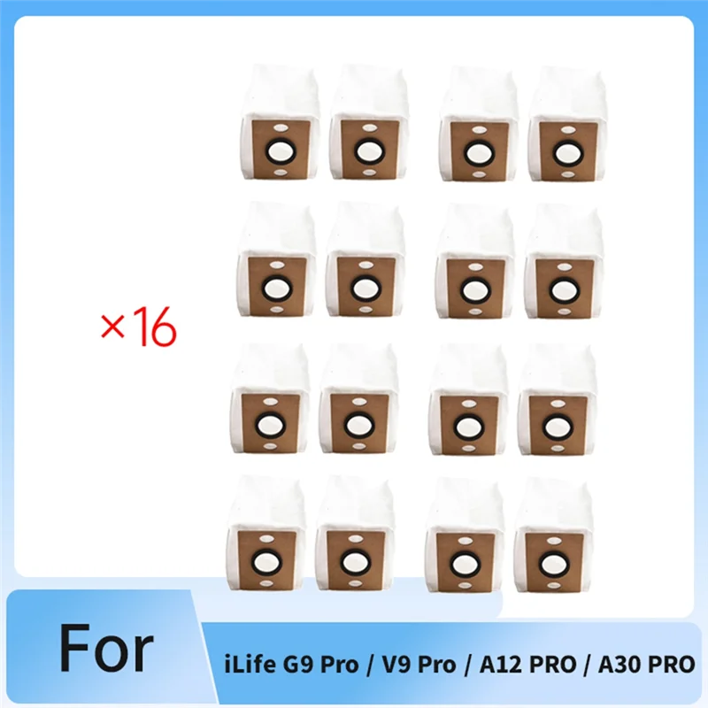 أكياس غبار بديلة A74G 16 قطعة لملحقات المكنسة الكهربائية ILIFE G9 Pro/V9 Pro/A12 PRO/A30 PRO