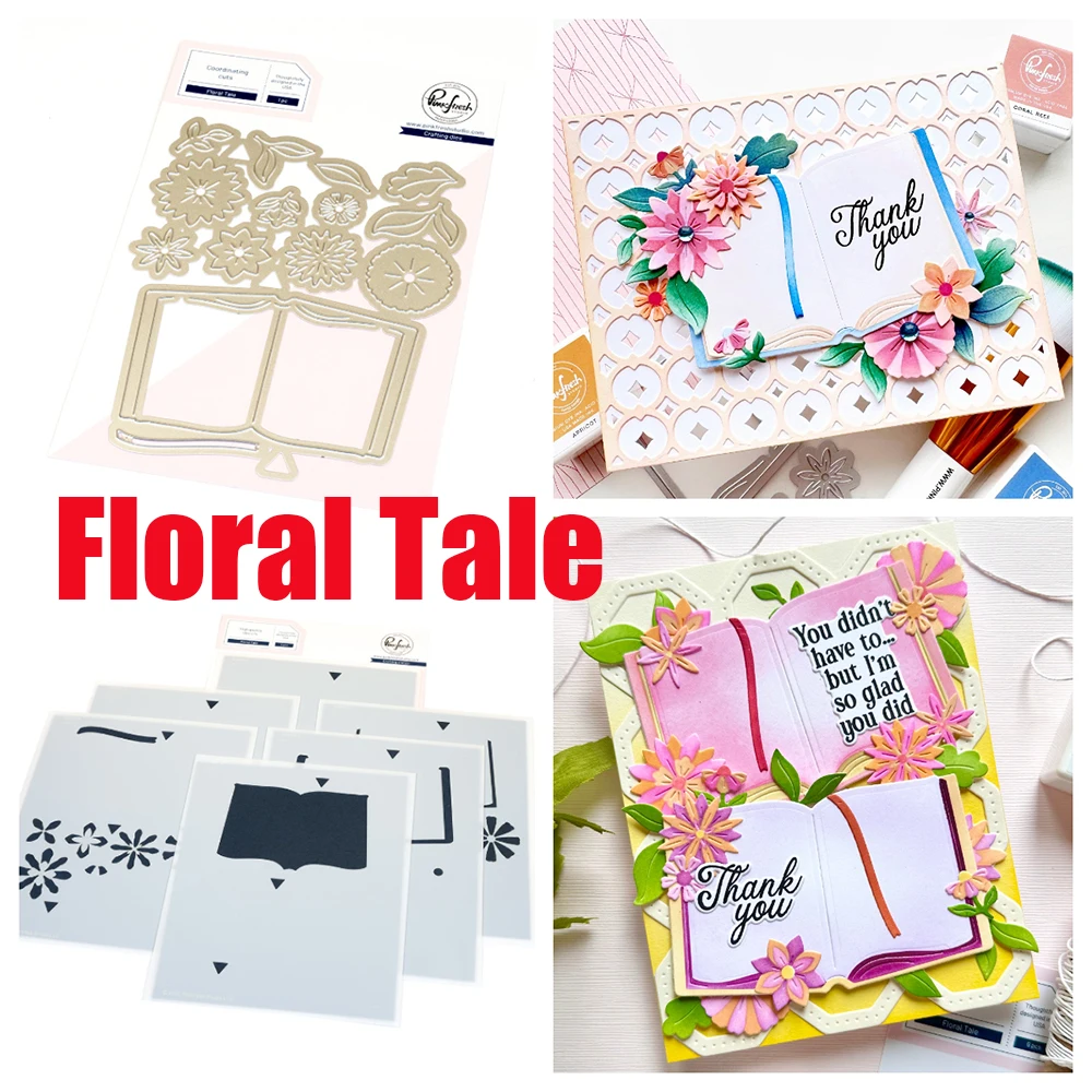 

Pink Fresh Floral Tale Metal Cutting Dies Stencils for DIY Handmade Scrapbooking Diary Photo Album Calendar Valentine's Day 2026