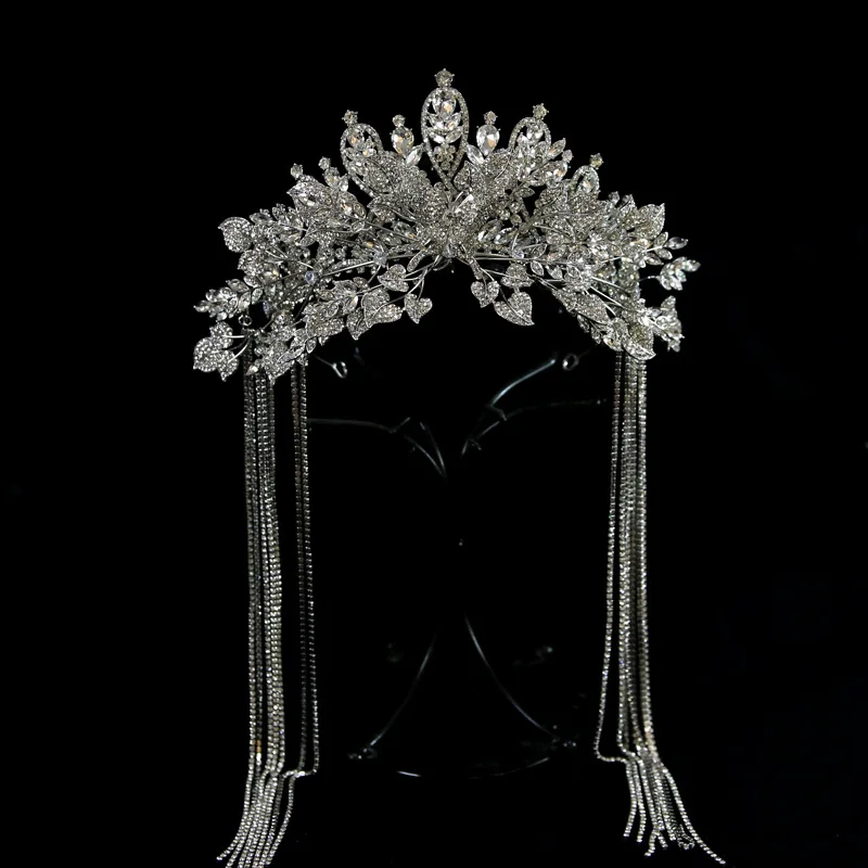 3 Kinds of Wearing Tiaras Wedding Crown Women Hair Accessories Bridal Dress Engagement Hairwear Flower Crystal Diadem Headbands