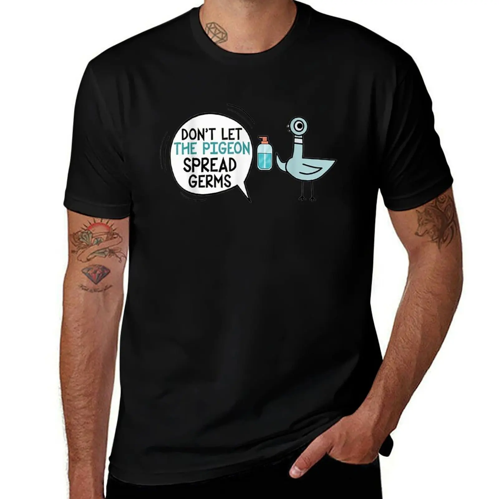 Don 39 T Let The Pigeon Spread Germs T-Shirt Retro Graphic Print T-Shirt