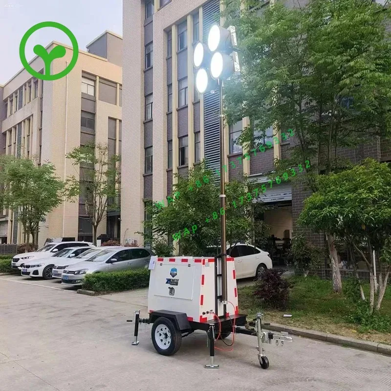 26 Styleized Mobile LED Light Tower 4x350W Outdoor Lighting Tower For Sale Mining Camp Use