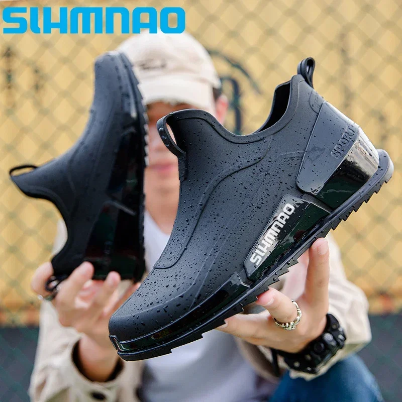 Summer Outdoor Waterproof Fishing Shoes, Men's Anti Slip Rain Shoes, High-quality Waterproof Work Rubber Shoes