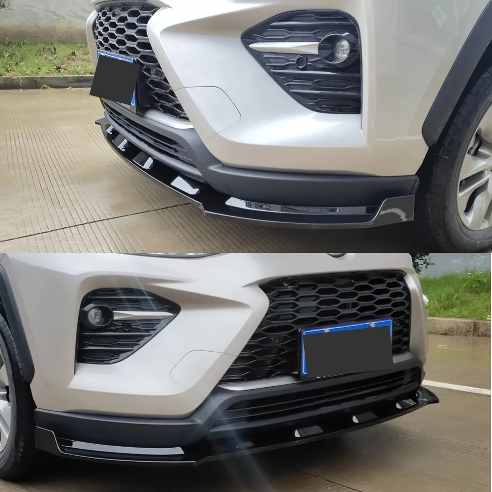 For 2020-2023 3PCS  Toyota Wildlander Black ABS Glossy Front Bumper Lip Spoiler Air Dam Tuning Splitters Car Styling Accessories