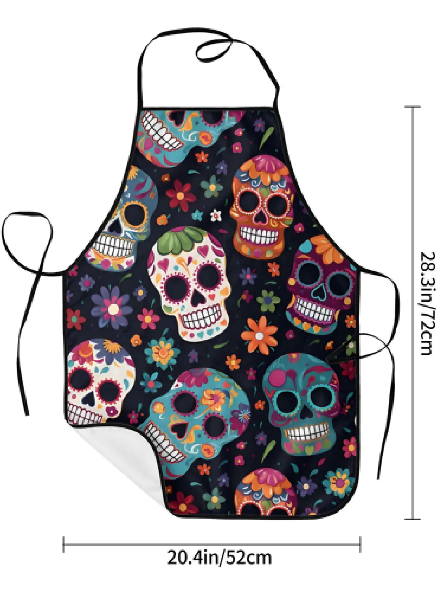 Candy Skull Adjustable Cooking Apron Unisex Household