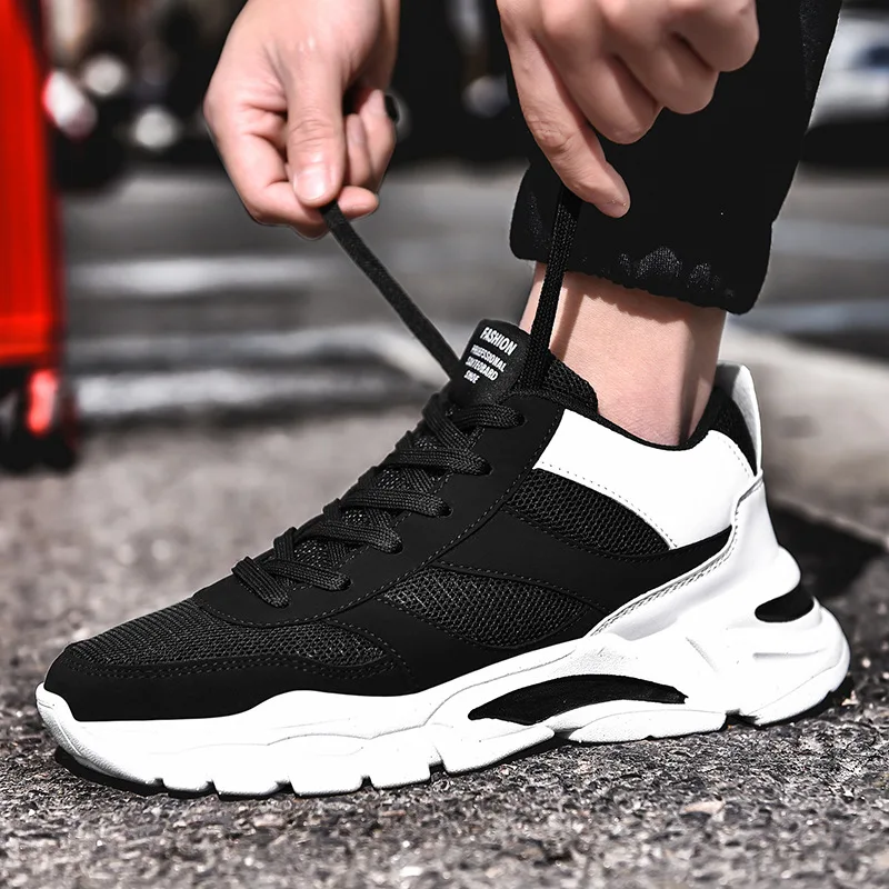 

Black Male Sneakers Breathable Men Casual Shoes 2023 New Autumn Minimalist Zapatos Para Hombres Lace-up Comfort Man Sports Shoes