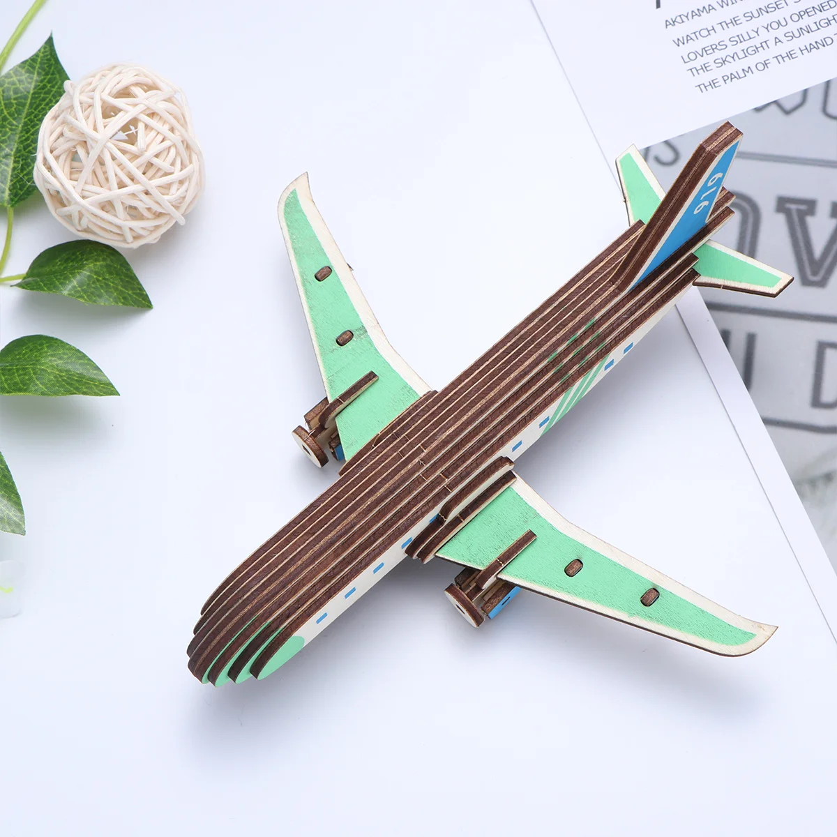 木製 3D 大型カラフルな飛行機組み立てキット高品質滑らかな木材教育用子供向けティーザーゲームギフト飛行機