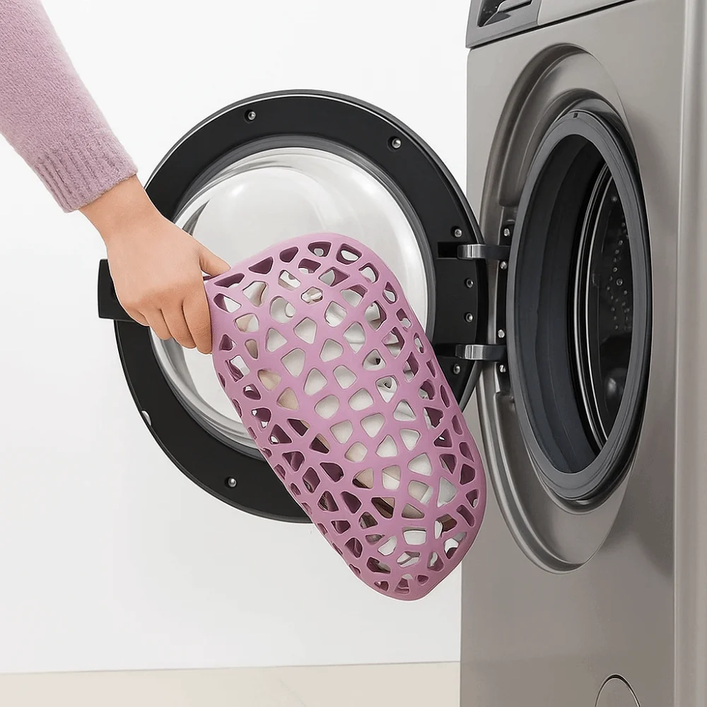 2Pcs Silicone Shoe Washing Machine Bag Reusable Anti-Deformation Shoe Cleaning Bag Easy to Clean Shoe Protection Bag Sneaker
