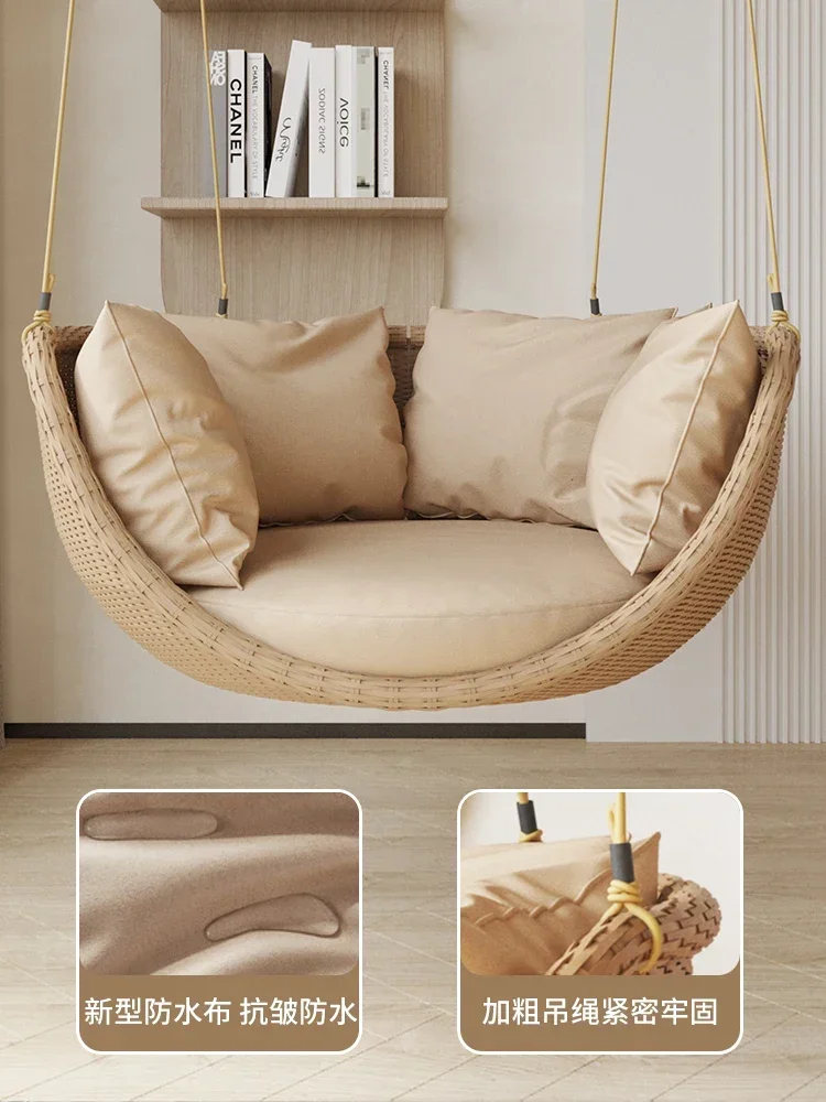 【سعر المصنع】سلة معلقة متأرجحة خارجية معلقة شرفة داخلية مقعد من الخيزران غير رسمي كرسي من الخيزران كرسي فردي داخلي شمالي #2