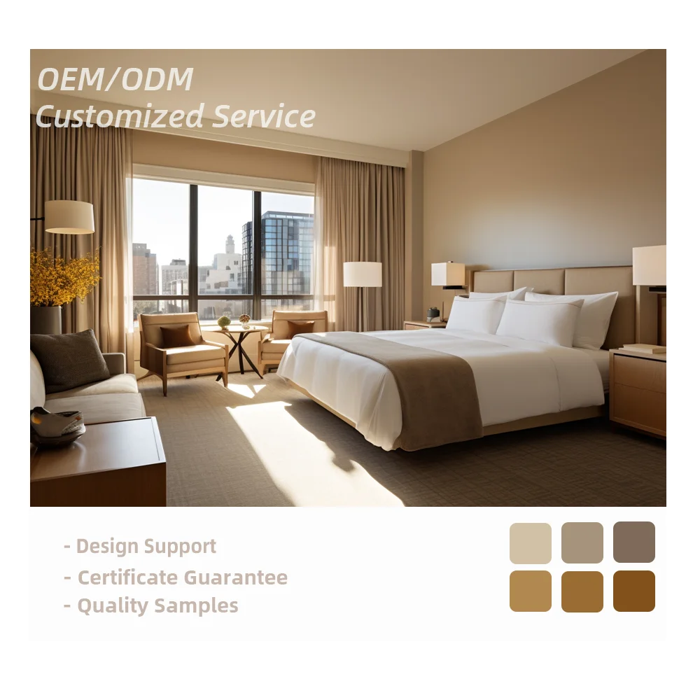Five Star Project Modern Solid Wood Hotel Bedroom Furniture Sets Custom-made Commercial Use One Stop Procurement Service