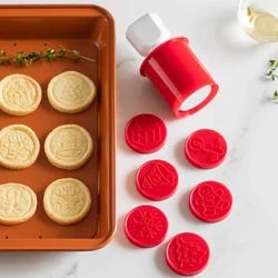 Cartoon Cookie Stamp Cutter Cookie Seal Mold With Christmas Tree DIY Handmade Print Mold Biscuit Decor