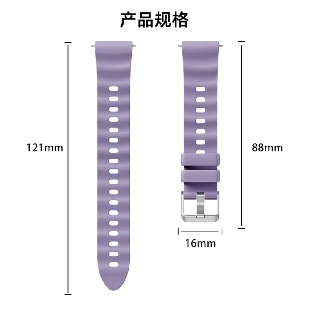 18mm Wave Silicone Strap For Xiaomi Watch S4 41mm Huawei Watch GT6-5-4 41mm Bracelet Wristband OPPO Watch X3 Mini Oneplus 3 43mm