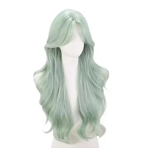 Long Wave Pink Wig with Bangs Nature wavy Lolita Synthetic Wigs for Women Cosplay