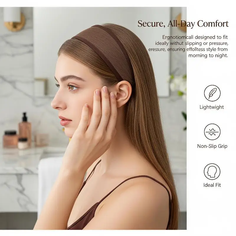 Wide Mesh Headbands Breathable Soft Non Slip Comfortable Stretchy Hair Bands for Sport Running Face Washing