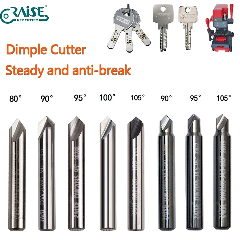 Carbide Dimple Cutter 90° 95° 100° milling cutter for Vertical Key cutting Machine to duplicate key Locksmith Tools