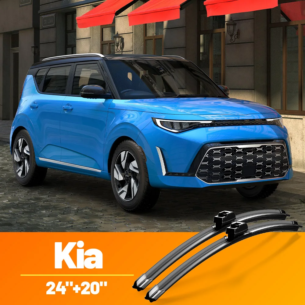 Para Kia Soul MK1 MK2 MK3 Sorento Cerato TD Mohave 2008-2023, Limpiaparabrisas Delantero, Escobillas de 24"+20", Accesorios para Ventanas