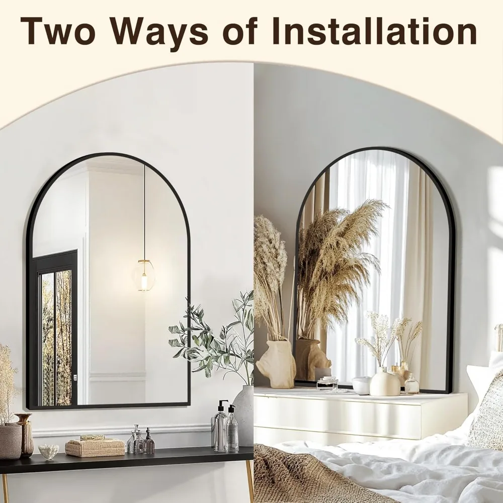 Bathroom Mirror for Wall, AMirror for Over Sink, Metal Framed with HD Entryway, Living Room,Bedroom(2 Pack 24” x 36”, Black)