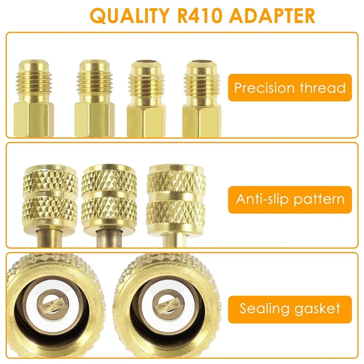 R410 Adapter Kit Metal Split Vacuum Pump ,R410-R22 Converter Connector, HVAC Charging Hose Fitting for Air Conditioning