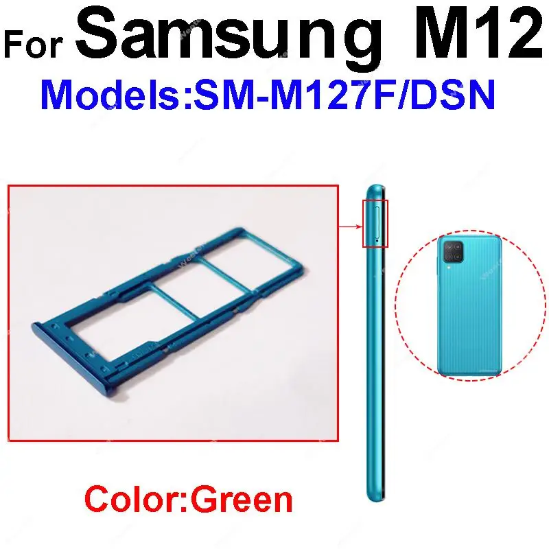 Sim Card reader Tray For Samsung M11 M12 M127 SM-M127F SM-M127G SIM Card Slot Micro Memory Card Reader Adapter Connector parts view 5