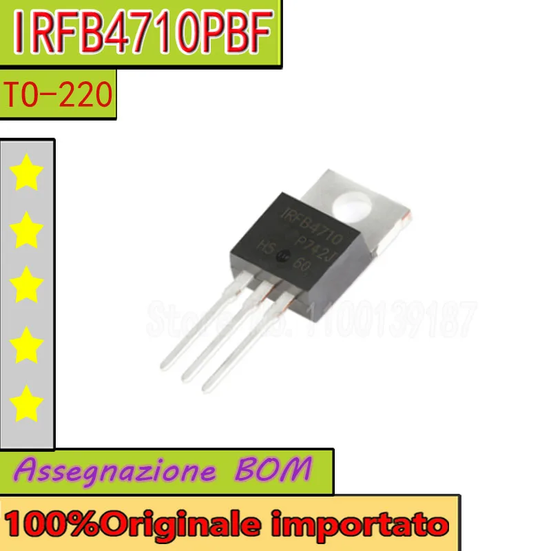 10pcs/lot  IRFB4710 IRFB4710PBF TO-220   FET 75A 100V