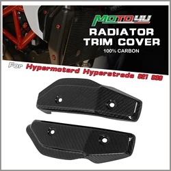 For Ducati Hypermotard Hyperstrada 821 939 100% Carbon Fiber Radiator Covers Motorcycle Radiator Trim Cover Guard Cover