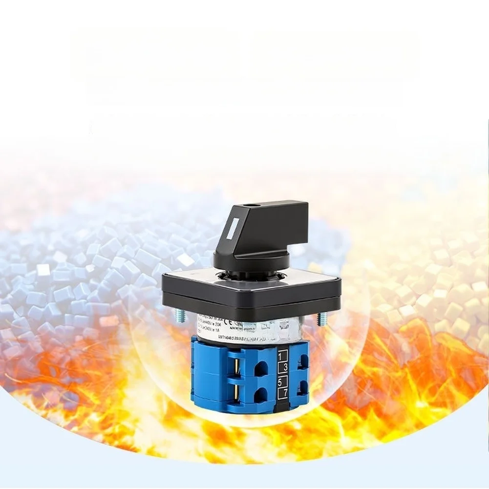 48x48mm Rotary Changeover Switch 4 Position 2 Section, AC 440V DC 240V 20A Cam Selector For Power Systems Machinery Automation,