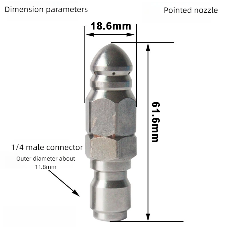 High Pressure Cleaning Equipment Parts Pipe Jet Hose Cleaning Nozzle Drain & Sewer Jetter Nozzle image 3