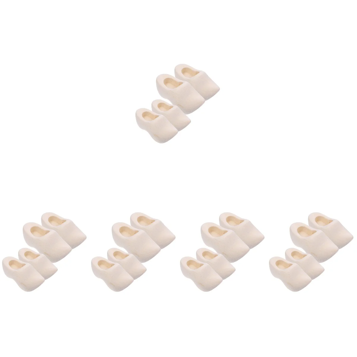 Set of 5 Clogs Mini Wooden Shoes Ornament Graffiti Painting Toy Model DIY Craft Supply for House