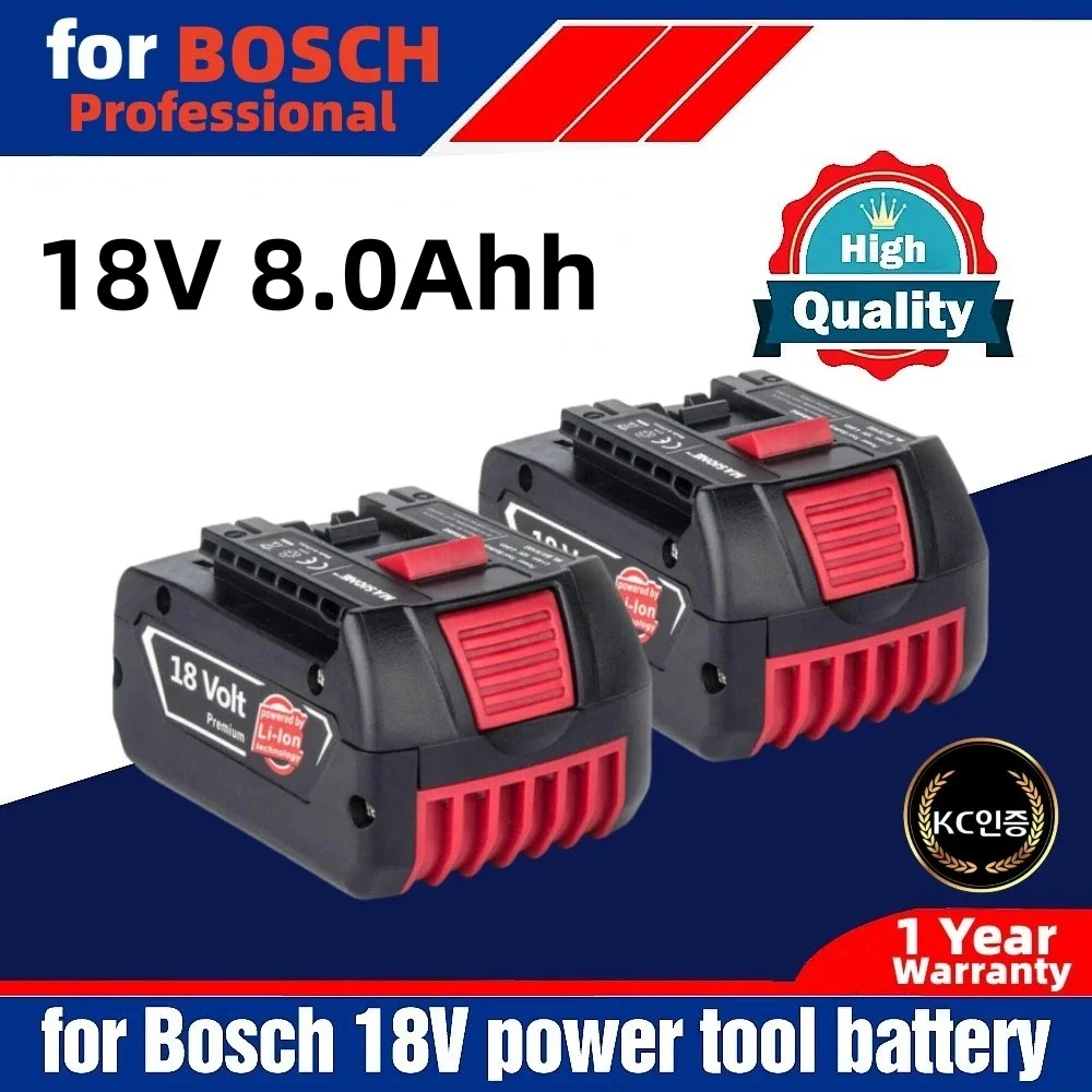 

Original 14.4V-18V BAT610G+AL1820CV for Bosch Professional 18V 8.0Ah Li-ion Battery Replacement with LED&for Bosch Quick Charger