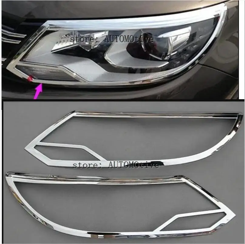 Chrome Front head light lamp cover 2pcs For Volkswagon for VW Tiguan 2016 2015 2014 2013