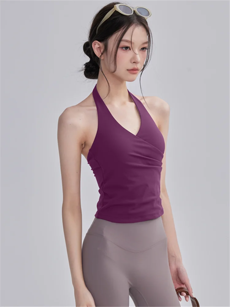 iuiu-yogo-yoga-sports-bra-top-women's-fitn-v-ne-hanging-ne-exercise-vest-with-chest-pad-qui-dry-nylon-summer-2025