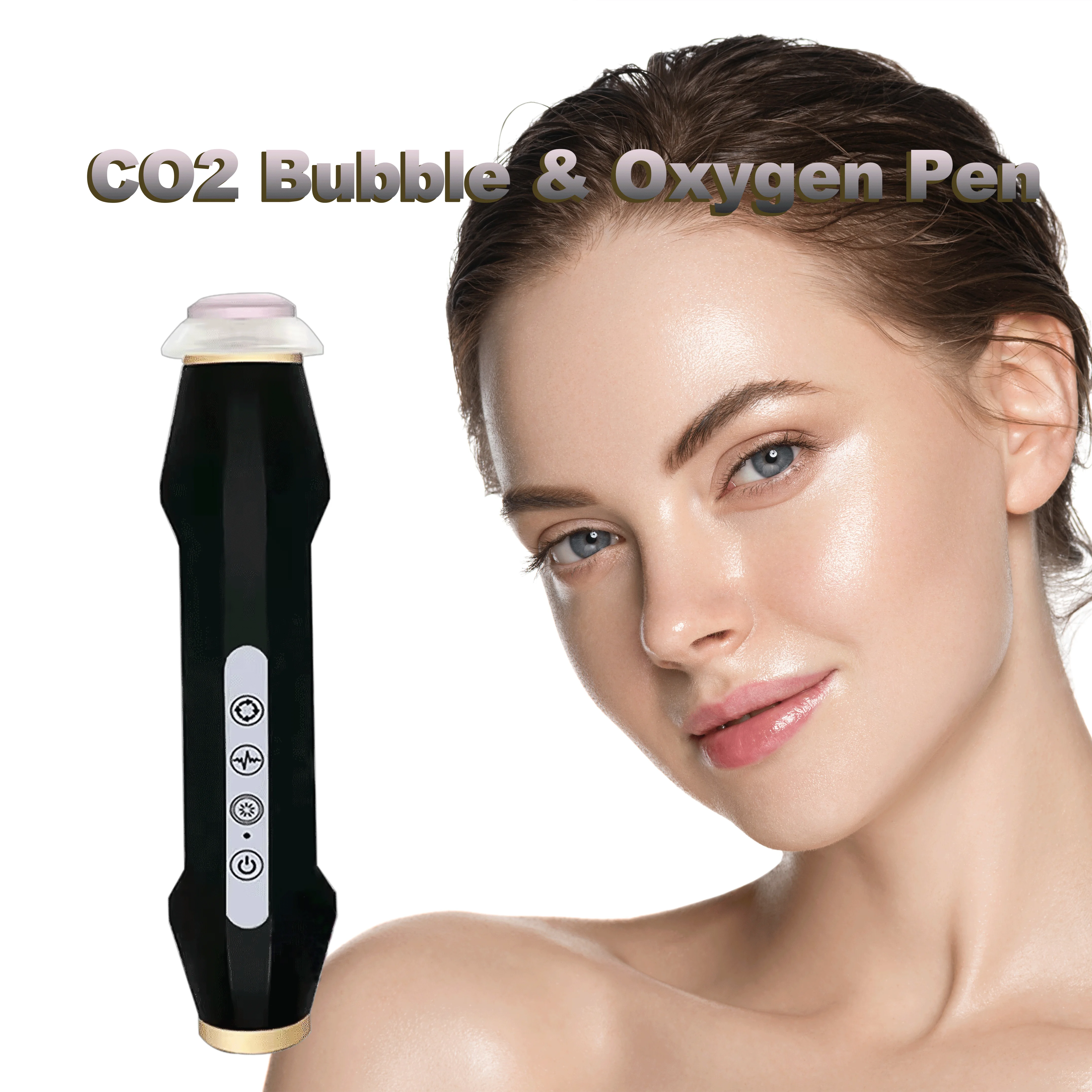 

CO2 Bubble & Oxygen Pen Rechargeable Skin Plumping Machine Capsules Home Salon Plumping Device CE Safe