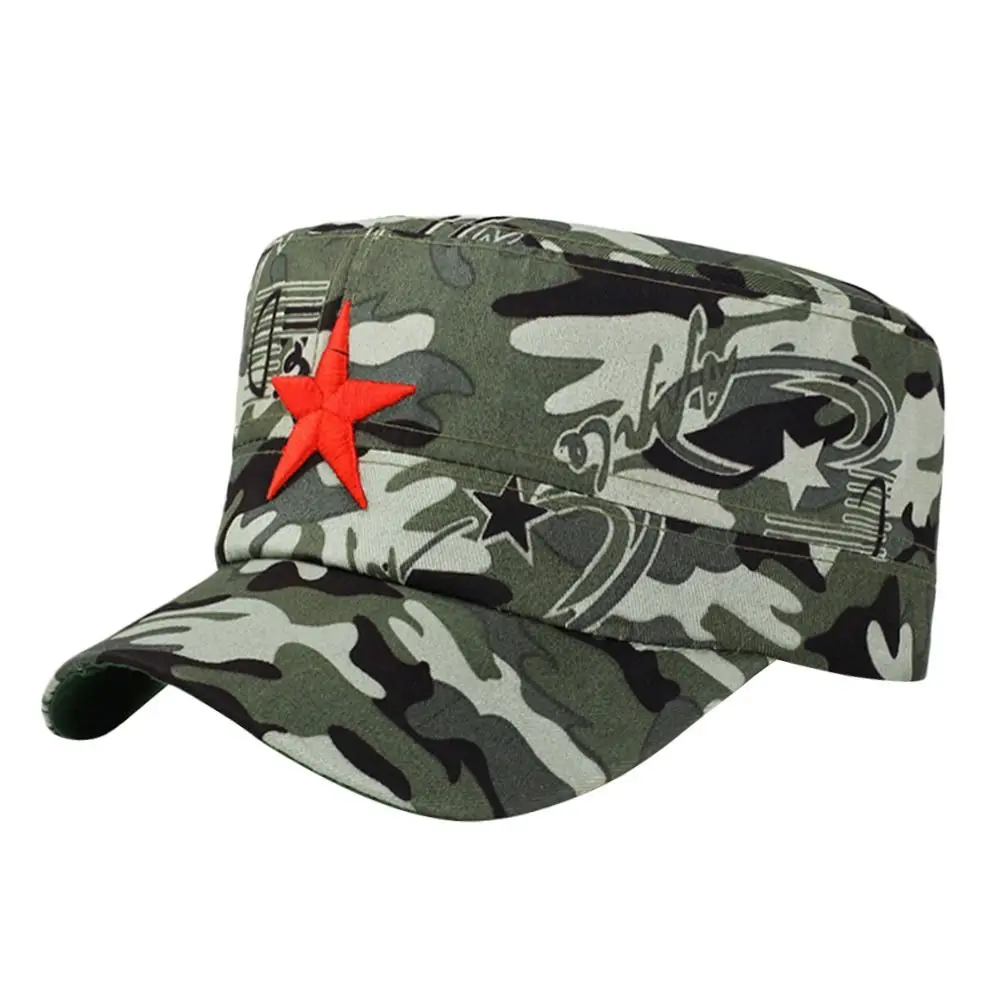 Men Unisex Casual Hat Baseball Cap Cadet Hat Breathable Combat Fishing Flat Adjustable Cap