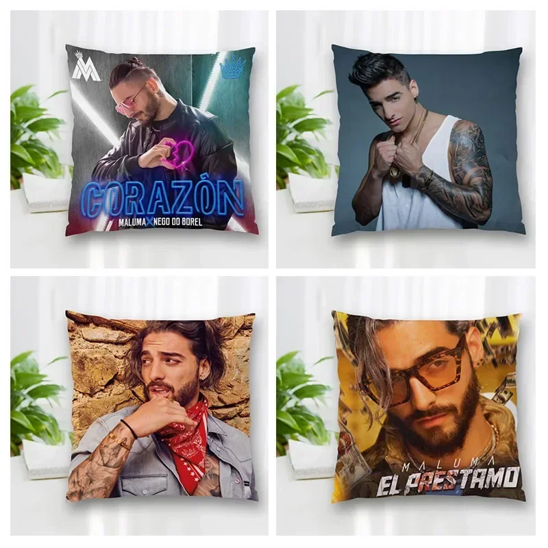 Hot Sale Custom Decorative Pillowcase Maluma Square Zippered Pillow Cover Best Nice Gift  35X35cm 45x45cm