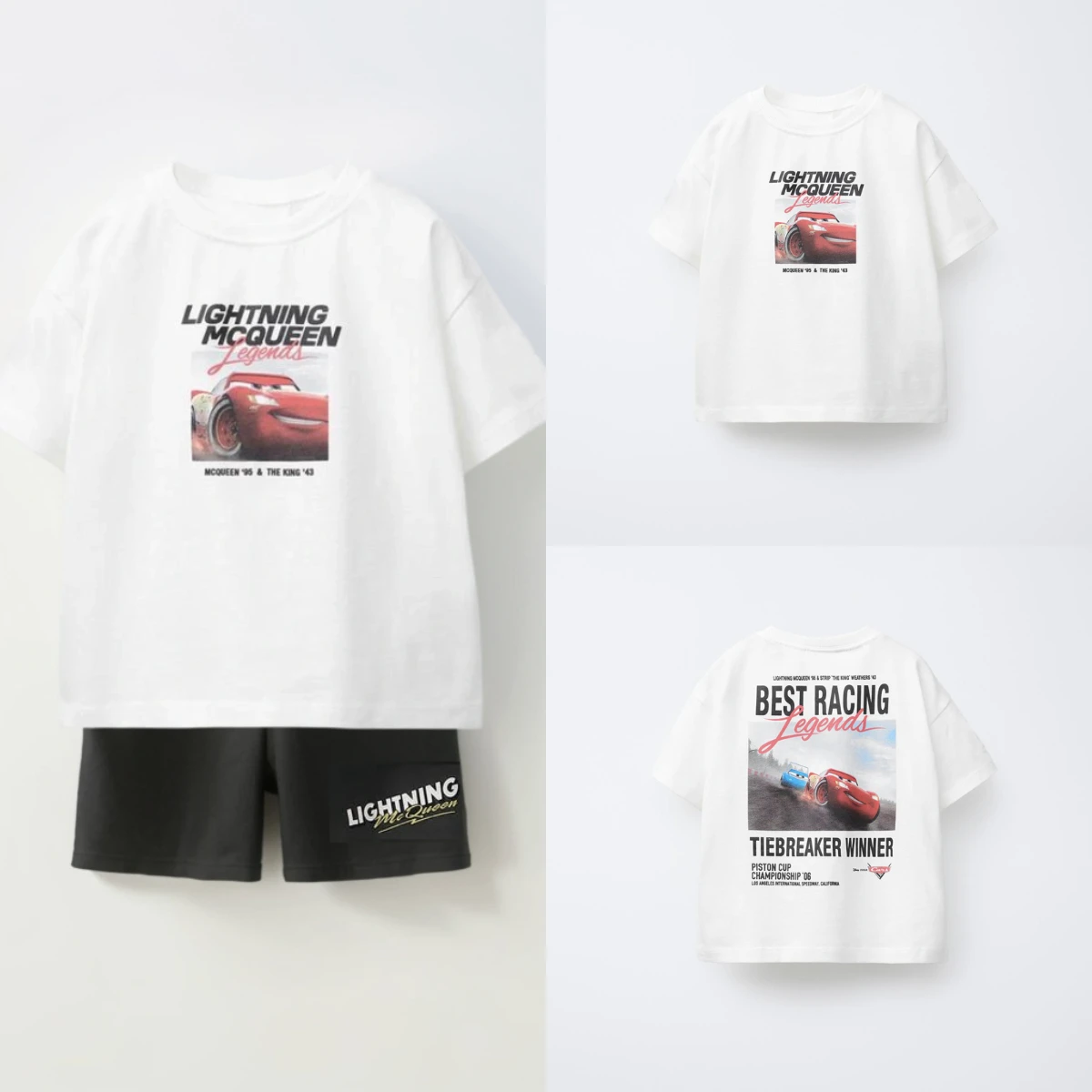 

Летняя одежда 2025 года, футболка с мультяшным принтом автомобиля + шорты, детские футболки с круглым вырезом для мальчиков, свободные простые шорты, модный костюм, костюм