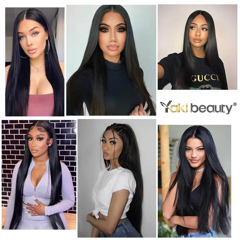 Synthetic T Part Lace Front Wigs 28inch/70cm Long Straight Middle Part Lace Wig Heat Resistant Fiber Hair for Black Women