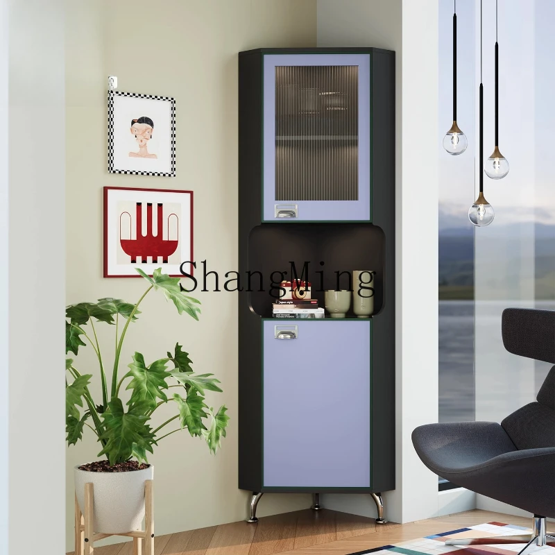 

ZYY medieval style pure solid wood triangular cabinet living room storage corner cabinet floor-to-ceiling against the wall